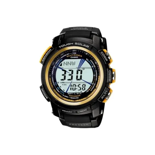CASIO PRO TREK Collection Солнечный Кварцевый механизм Смольный ремешок Часы Мужские Черный циферблат