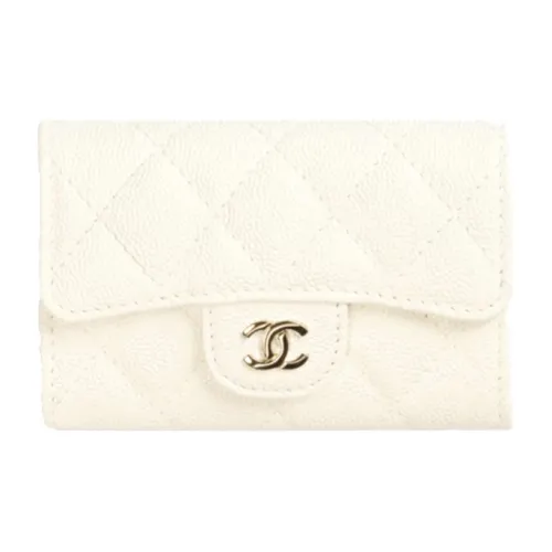 CHANEL Classic Flap CF С рельефом Тисненый Телячья кожа Сумка с клапаном Кошелек Женская Белая