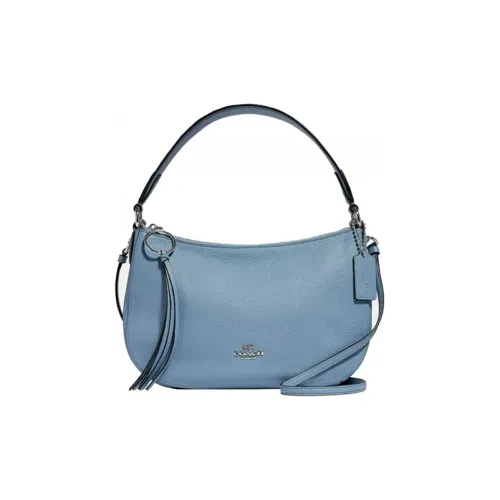 COACH Sutton Коровья кожа Crescent Moon Сумка Сумка через плечо Сумка Обычная Женская Туманно-голубой