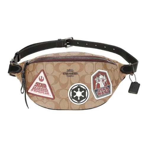 COACH Star Wars Xingji BATTLE Коллаборация Покрытый холст Одно плечо Через плечо Бананка Мужской Хаки