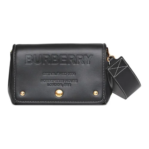 Burberry Horseferry Кожа Курьерская Сумка Сумка через плечо Женская Черная