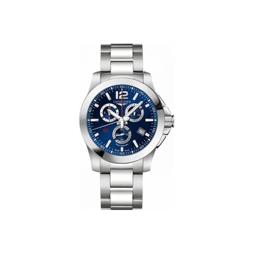 LONGINES Comcast Collection Кварцевый механизм Мужские часы Часы 44 мм Синий циферблат Корпус из нержавеющей стали