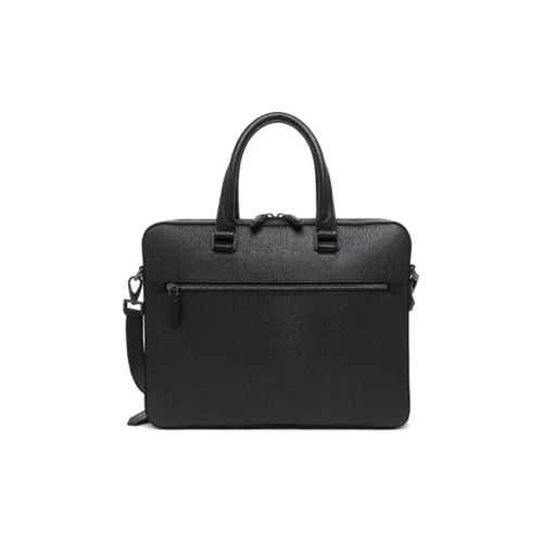 FERRAGAMO Бизнес-чемодан из коровьей кожи мужской черный