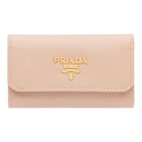 PRADA Saffiano кожа Key Pouch женские бежевый