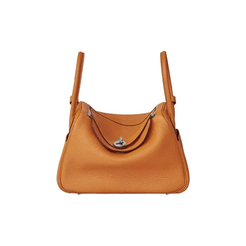 HERMES Lindy Коровья кожа Сумка Женская Абрикосово-желтая