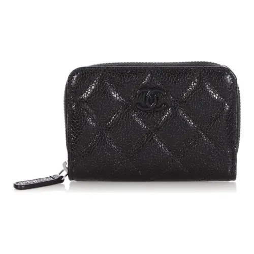 CHANEL So Black Коровья кожа Монетница Женская Черная