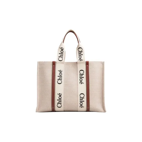 Chloe Древесный Хлопок Холст Телячья Кожа Сумка Холстовая Сумка-тоут Сумка для покупок Сумка через плечо Сумка
