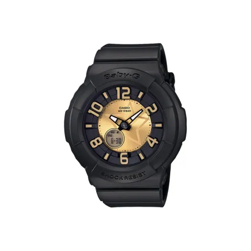 CASIO Baby Collection Кварцевый механизм Смольный ремешок Женские часы Золотой циферблат BGA 133 1B2021