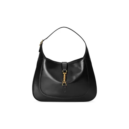 GUCCI Jackie 1961 Кожа Crescent Сумка через плечо Сумка через плечо Женская Черная