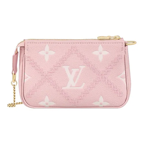 LOUIS VUITTON Вышивка Коровья кожа Сумка на плечо Сумка с цепочкой Маленькая сумочка Клатч Сумка Сумка на плечо Женская Девичий розовый