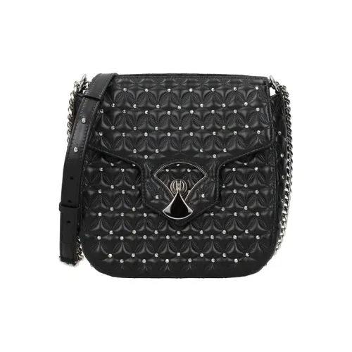 BVLGARI Сумка через плечо из кожи женская черная