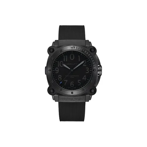 HAMILTON Автоматический Механический Часы Мужские 46 мм Черный Циферблат Титановый Сплав Корпус Часов