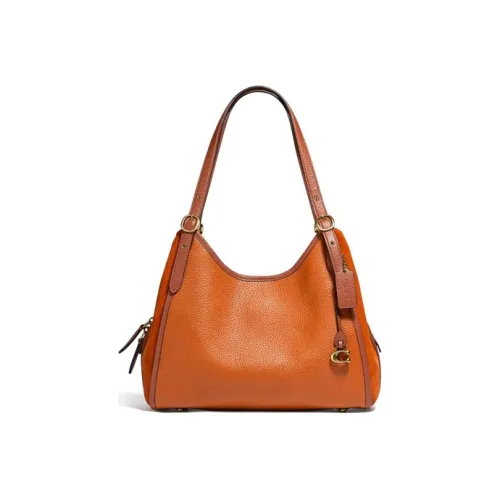 COACH Lori Замша с кожаными вставками Сумка через плечо Женская Каньон Румяный