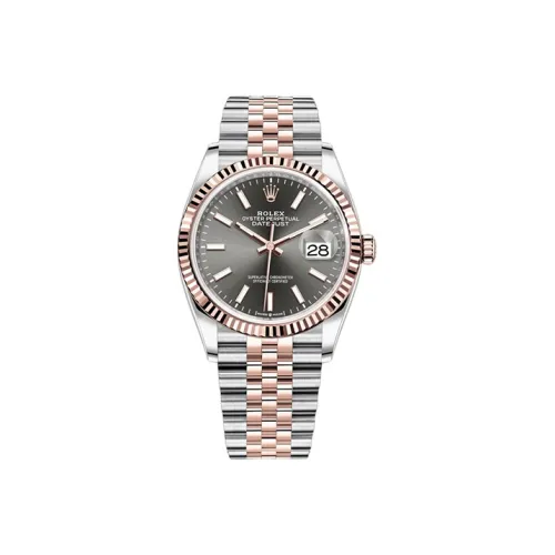 ROLEX Log Series Автоматический Механический Часы Мужские 36 мм Серый Циферблат Оболочка из Оистерстеллем Ремешок из Оистерстеллема