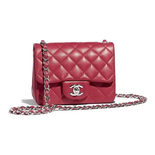 CHANEL Lambskin Flap Bag Chain Bag Crossbody Bag Shoulder Bag Mini Women's Pink