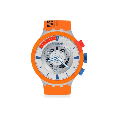 SWATCH NASA Aviation Collection Кварцевый механизм Унисекс Часы 47 мм Белый циферблат Биокерамика Корпус Часы Силиконовый ремешок