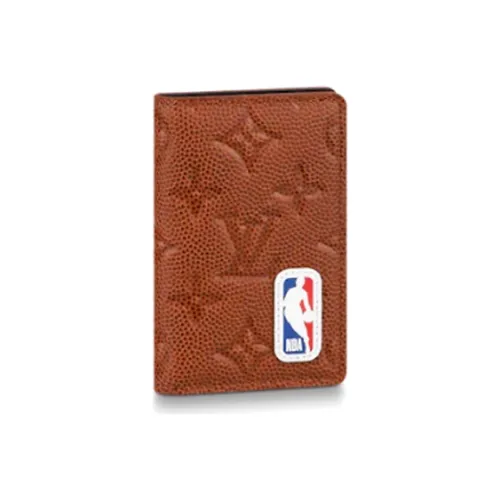 LOUIS VUITTON NBA SEASON 2 Collaboration Collection Коровья кожа Кошелек Держатель для карт Мужской Коричневый
