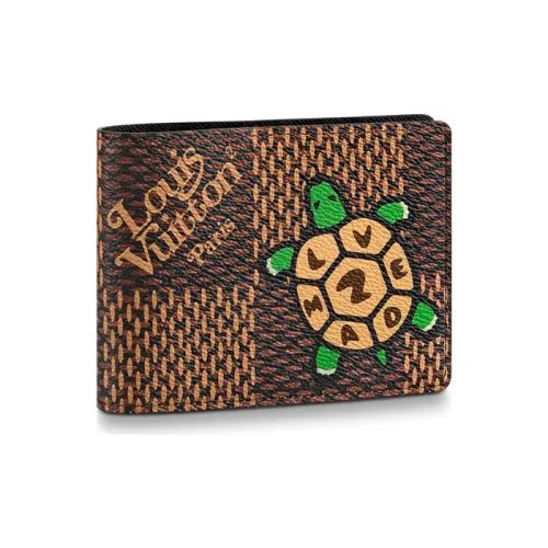 LOUIS VUITTON Коллаборация с Nigo Холщовая Сумка и Кошелек Мужской Коричневый