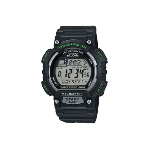 CASIO YOUTH Collection Циферблат с цифровым дисплеем Кварцевый механизм Смольный ремешок Часы Мужские Циферблат серого цвета