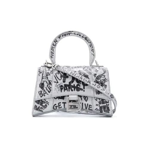 Balenciaga HOURGLASS Кожа Одно плечо Сумка Женская Темно-синий