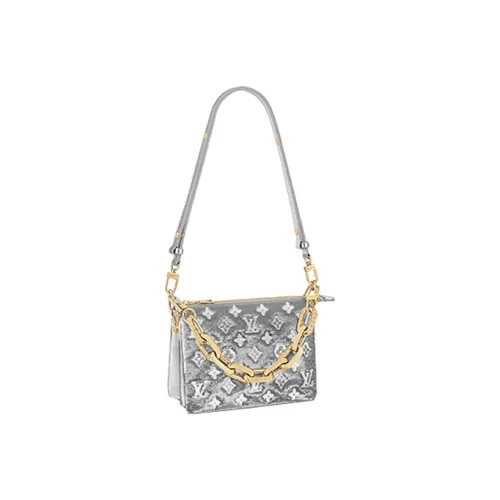 LOUIS VUITTON Coussin Овчина Сумка-подушка Сумка с цепочкой Портативная Сумка через плечо Сумка через плечо Women's Silver