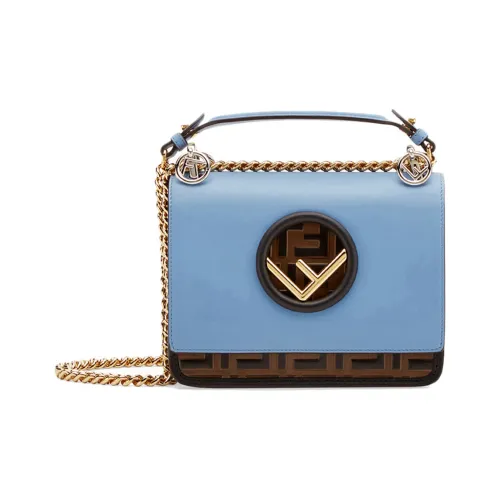 FENDI Kan I Кожа Цепочка Сумка через плечо Мини Женская Синяя