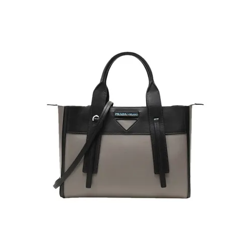 PRADA Кожа Одно Плечо Сумка Женская Серый Черный Многоцветный