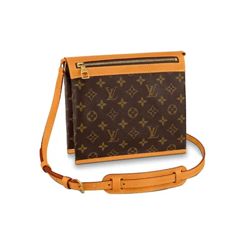 LOUIS VUITTON Saumur Коровья кожа Маленькие звезды-близнецы Курьерская сумка Сумка через плечо Маленький Мужской Коричневый