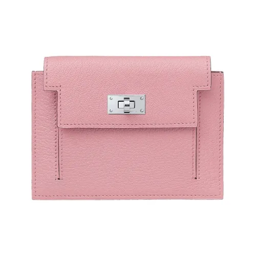 HERMES Kelly Pocket Женские Вишневый цветок Розовый