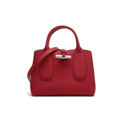 LONGCHAMP Roseau Крупнозернистая текстура Коровья кожа Big Сумка Портативная Сумка через плечо Маленькая Женская Красная