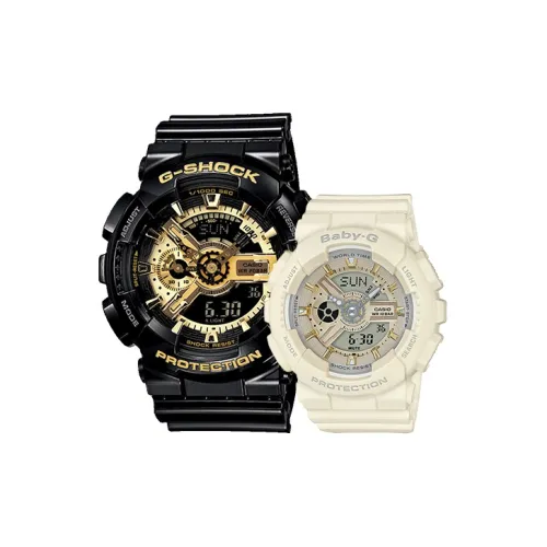 CASIO Парные часы Коллекция GA BA Кварцевый механизм Часы Унисекс Черный циферблат