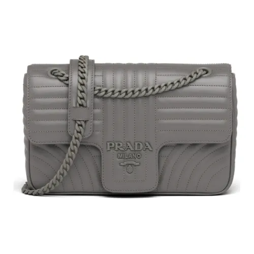 PRADA Сумка через плечо из коровьей кожи женский мраморно-серый