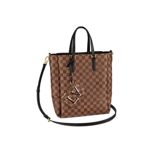 LOUIS VUITTON Belmont Коровья кожа Холст Сумка через плечо Сумка Большая Женская Коричневая с монограммой