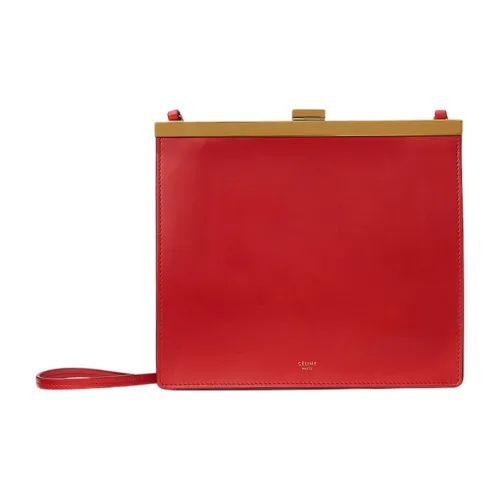 CELINE Застежка Коровья кожа Сумка через плечо Мини Женская Малиновый