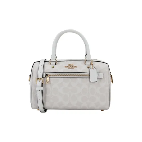 COACH Rowan Холст с кожей и PVC Портативная Сумка-подушка на одно плечо Сумка через плечо Стандартная Женская Белая