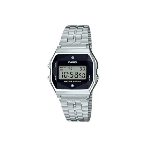 CASIO YOUTH Collection Металл Small Block Кварцевый механизм Нержавеющая сталь Ремешок Часы Женские Черный циферблат A159WAD 1