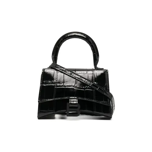 Balenciaga Телячья кожа Сумка Hourglass Сумка Сумка через плечо Сумка через плечо Маленькая Женская Черная