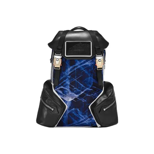 MONTBLANC Текстиль Кожа Рюкзак Большой Унисекс Черный Синий