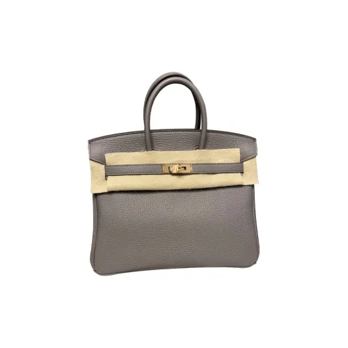HERMES Birkin Коровья кожа Togo Сумка Женская 8F Gris Étain Олово-серый