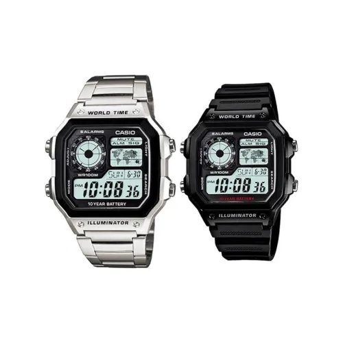 CASIO Watch Collection Блок Кварцевый механизм Смола Нержавеющая сталь Ремешок Часы Унисекс Черный циферблат