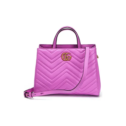 GUCCI Marmont Quilted кожа сумка-тоут сумка через плечо маленькая сумка женская розово-фиолетовая