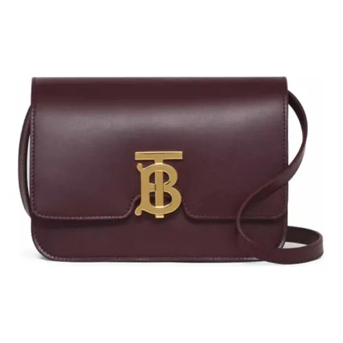 Burberry Кожа Замковая Сумка через плечо Маленькая Женская Темно-Каштановая