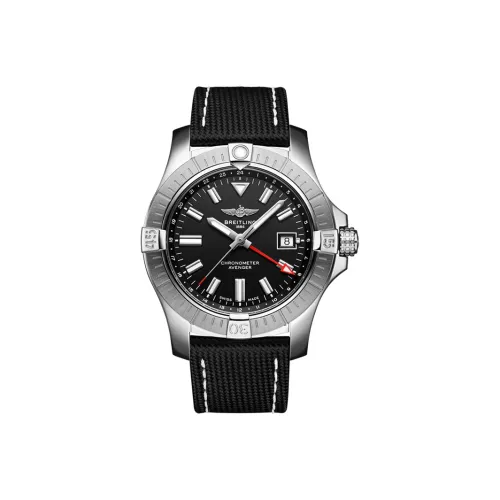 Breitling Avenger Автоматический Механический Механизм Унисекс Часы 43 мм Черный Циферблат Корпус из Нержавеющей Стали Ремешок из Натуральной Кожи