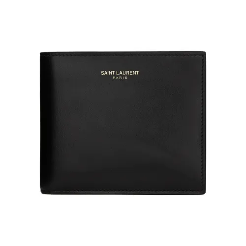 SAINT LAURENT Гладкая кожа Кошелек Мужской Черный