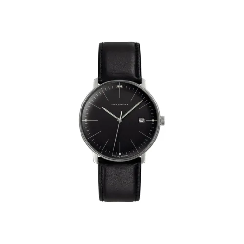 JUNGHANS Кварцевый механизм Мужские часы Max Bill Collection 38 мм Черные