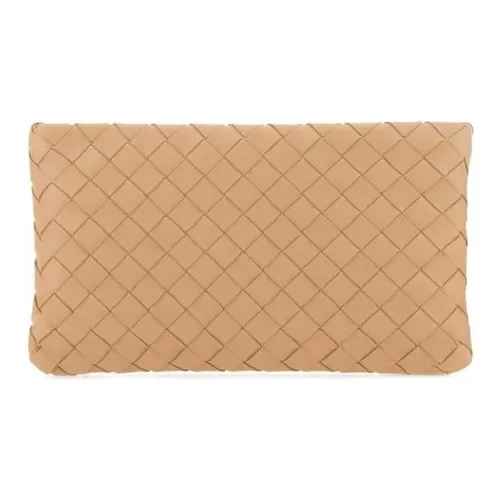 Bottega Veneta Телячья кожа Красота Case Клатч Унисекс Абрикос