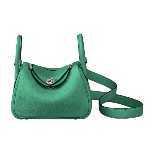 HERMES Lindy Taurillon Clemence Коровья кожа Сумка Сумка через плечо Сумка через плечо Мини Женская 6W Menthe Мятно-зеленый