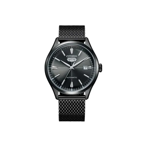 CITIZEN Механический механизм ремешок из нержавеющей стали часы для мужчин черный циферблат модель NH8397 80HB