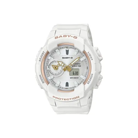 Casio Baby G Кварцевый механизм Смольный ремешок Часы Женские Белый циферблат