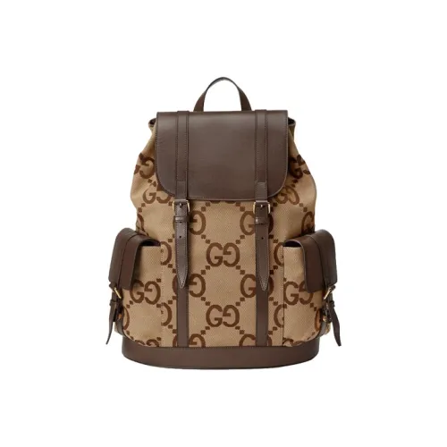 GUCCI Canvas с кожаными вставками рюкзак унисекс цвет эбеновое дерево КАМЕЛ коричневый